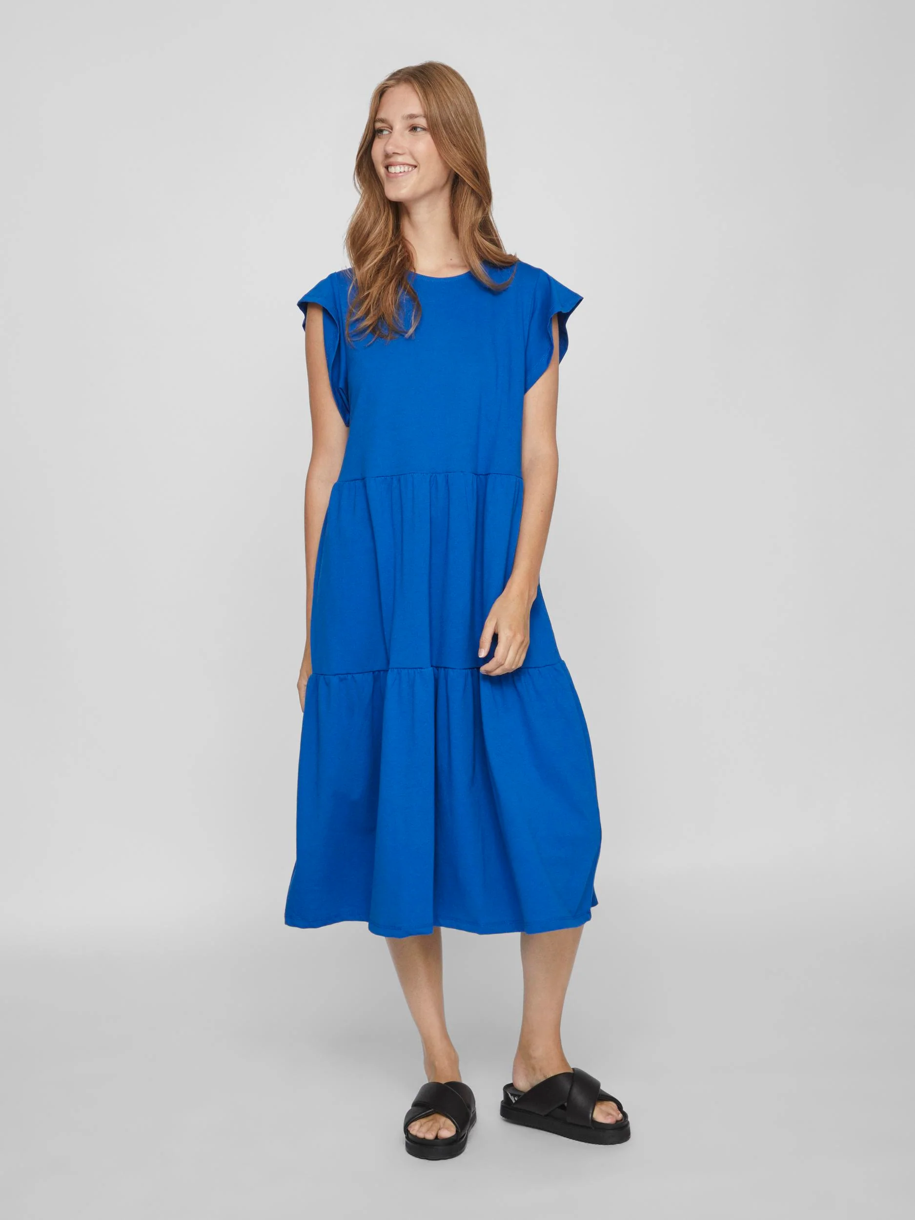 Vila  Visummer midi kjole - Lapis Blue