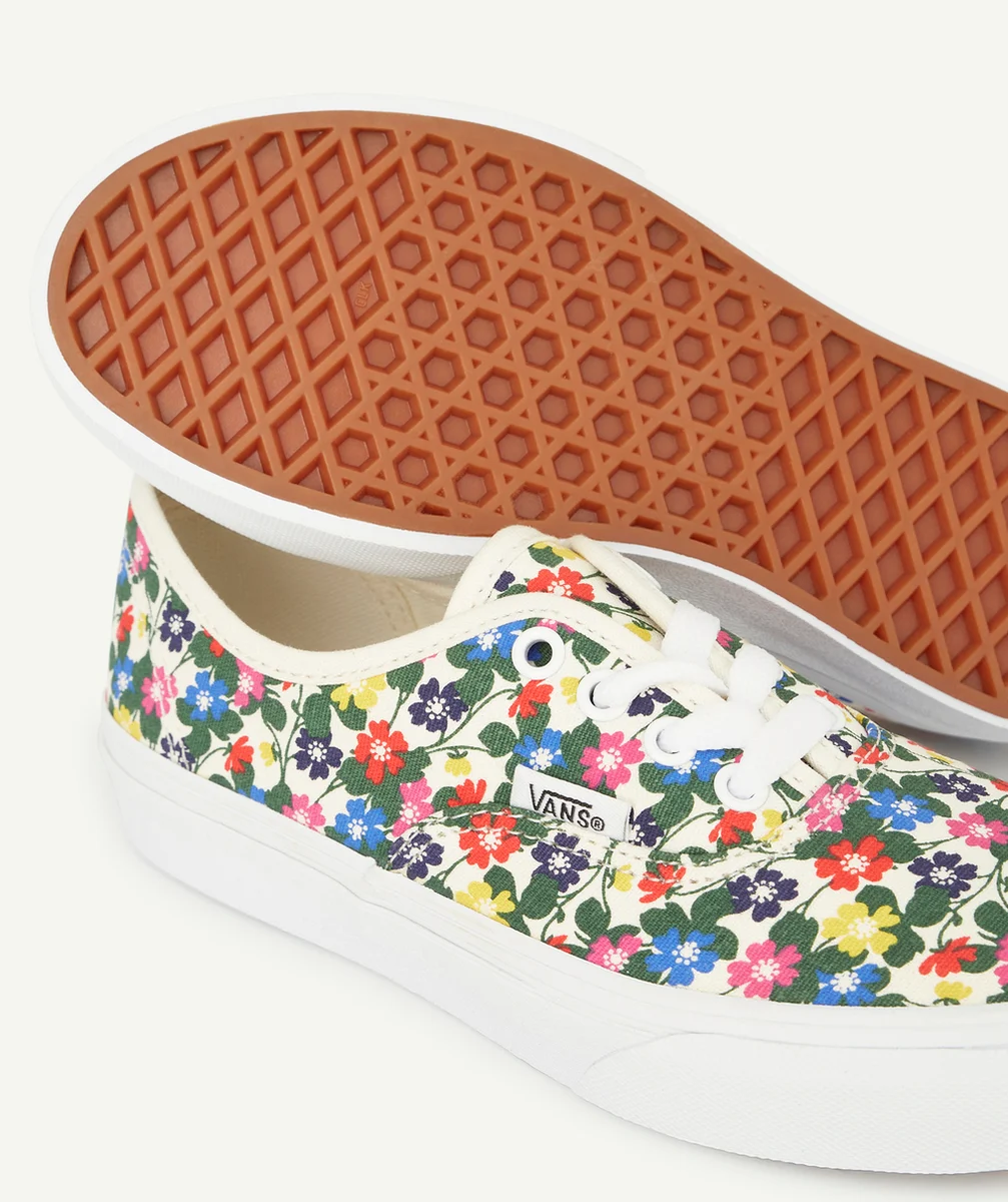 VANSBASKETS FILLE OLD SKOOL BLANCHES ET IMPRIMÉES FLORALES