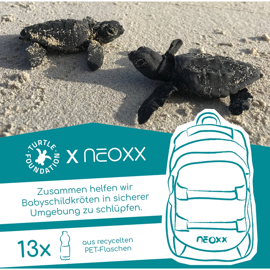 neoxx Active Pro Schulrucksack aus recycelten PET-Flaschen, lila blau