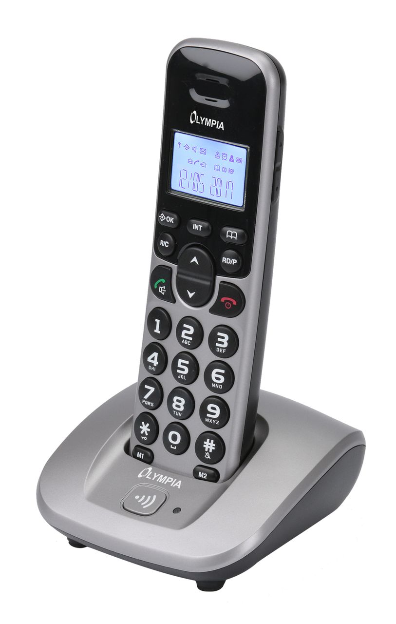 OLYMPIA DECT 5000 Schnurloses ECO-Mode DECT Telefon, Silber