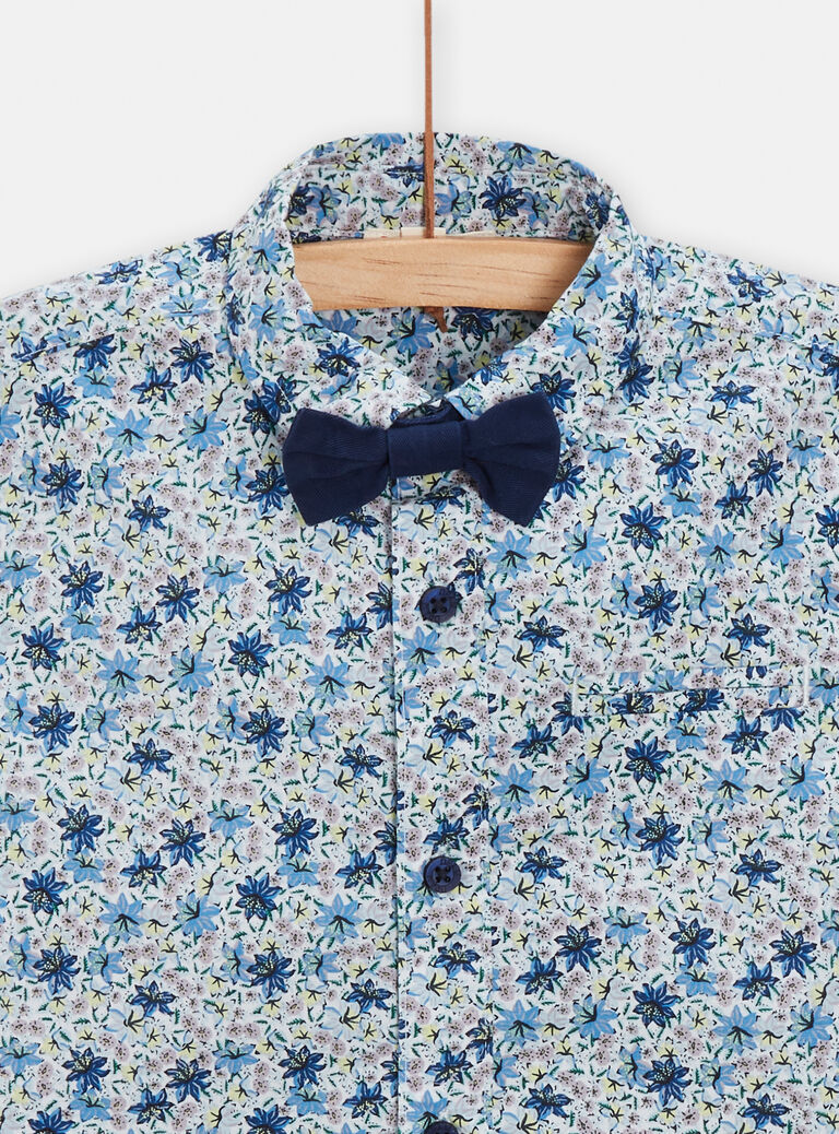 Chemise imprimée fleurie bleue pour garçon