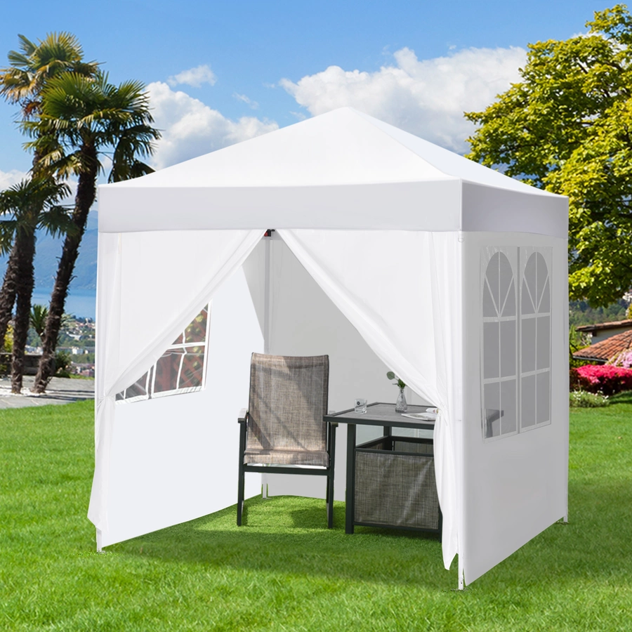 Outsunny Pavillon mit integrierten Klettverschlüssen weiß