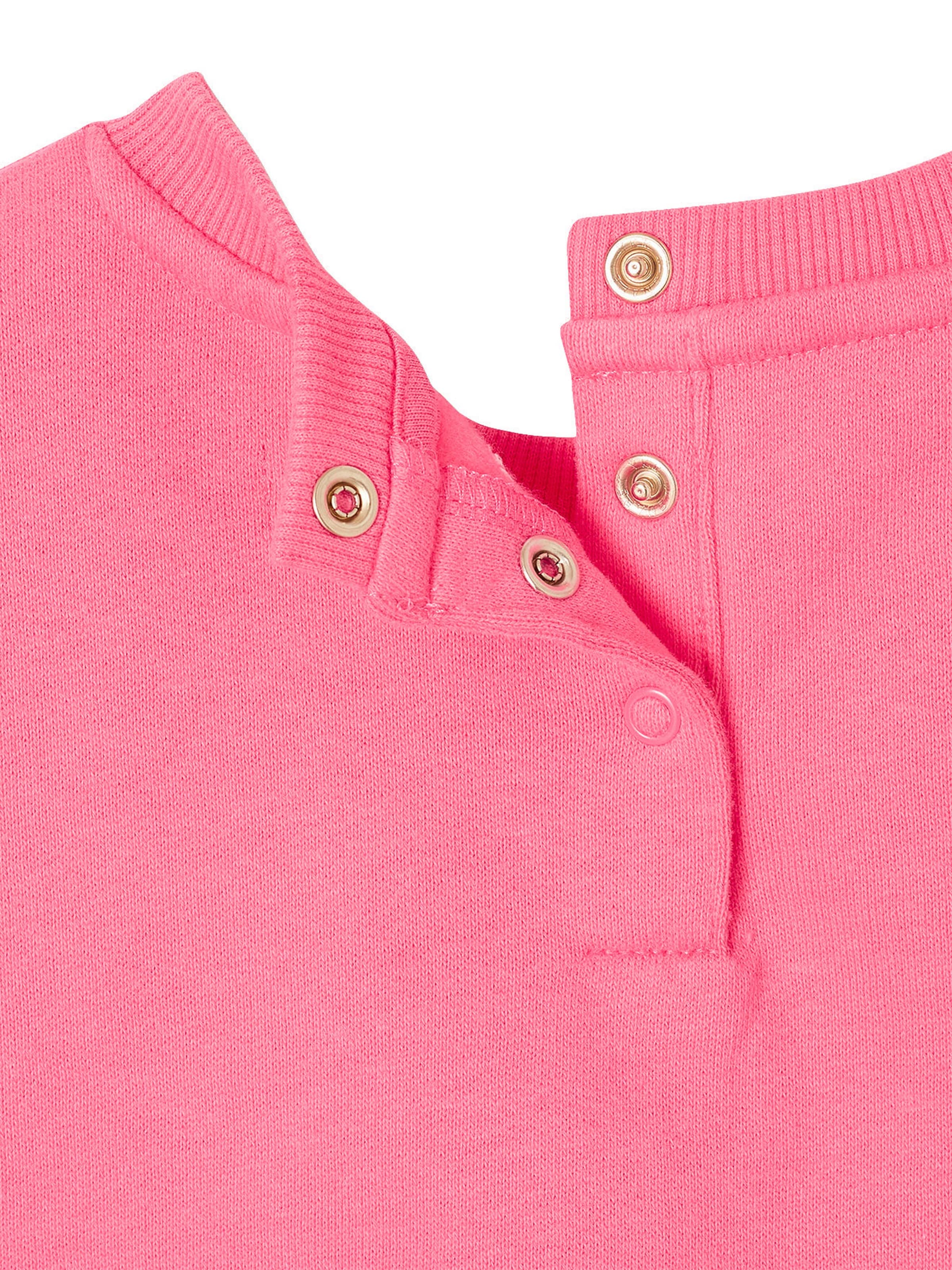 Vertbaudet Baby Sweatshirt mit Druckknopfverschluss hinten Basic rosa