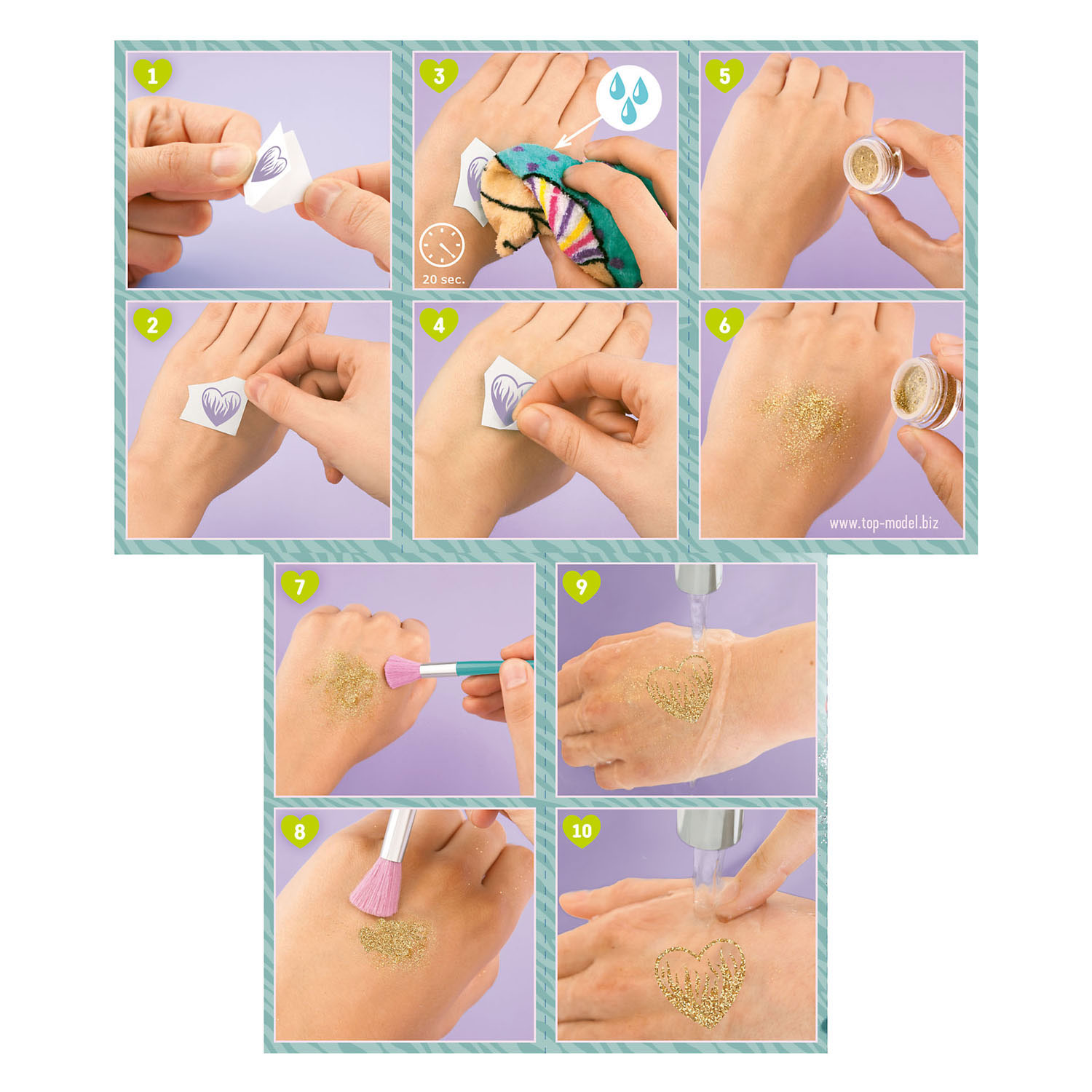 TOPModel Glitter Tattoos Fantasy Tiger