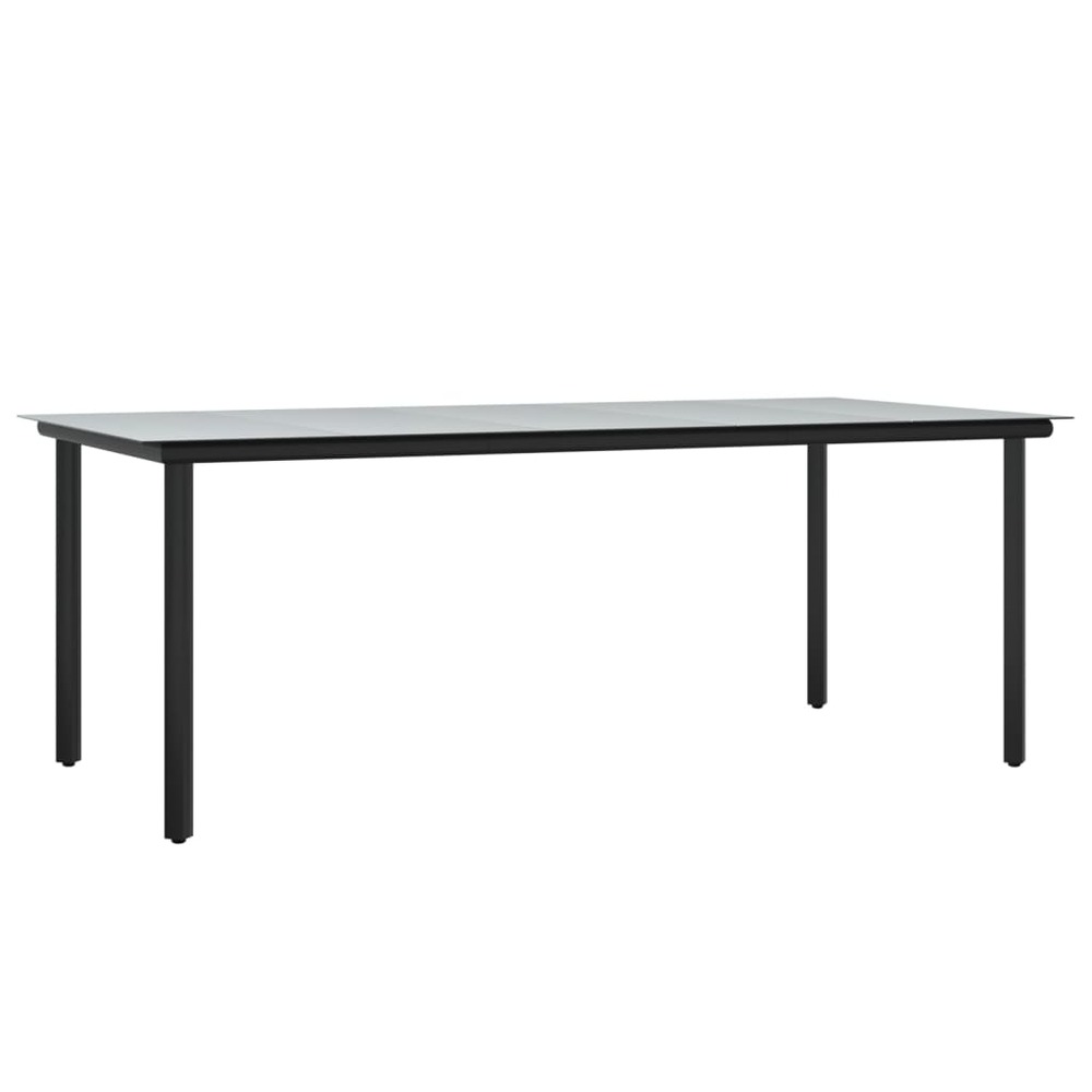 Mobilier à dîner de jardin et coussins 7 pièces noir et gris rotin