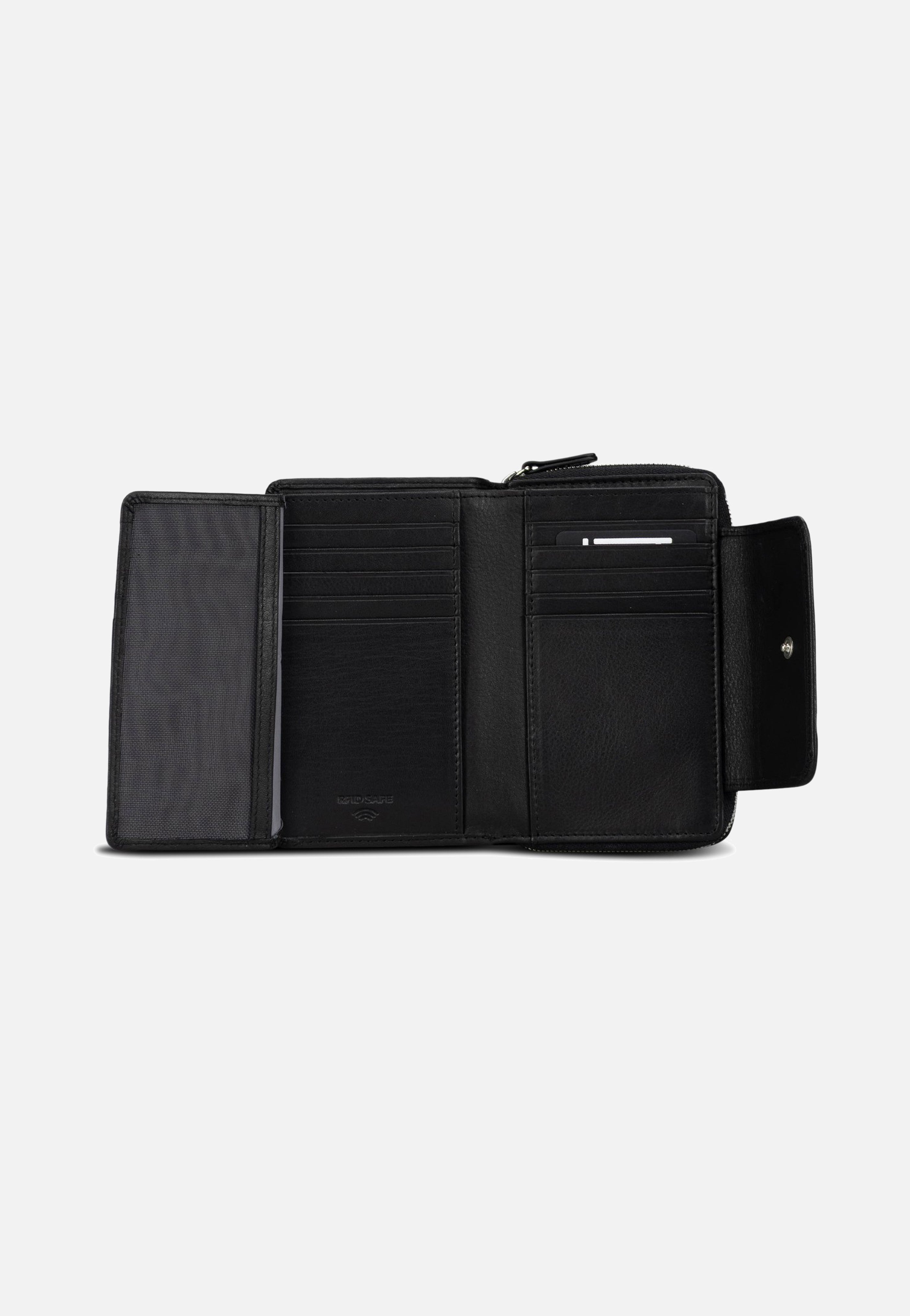 Odense Zip 6331 Medium Black - Portemonnaie