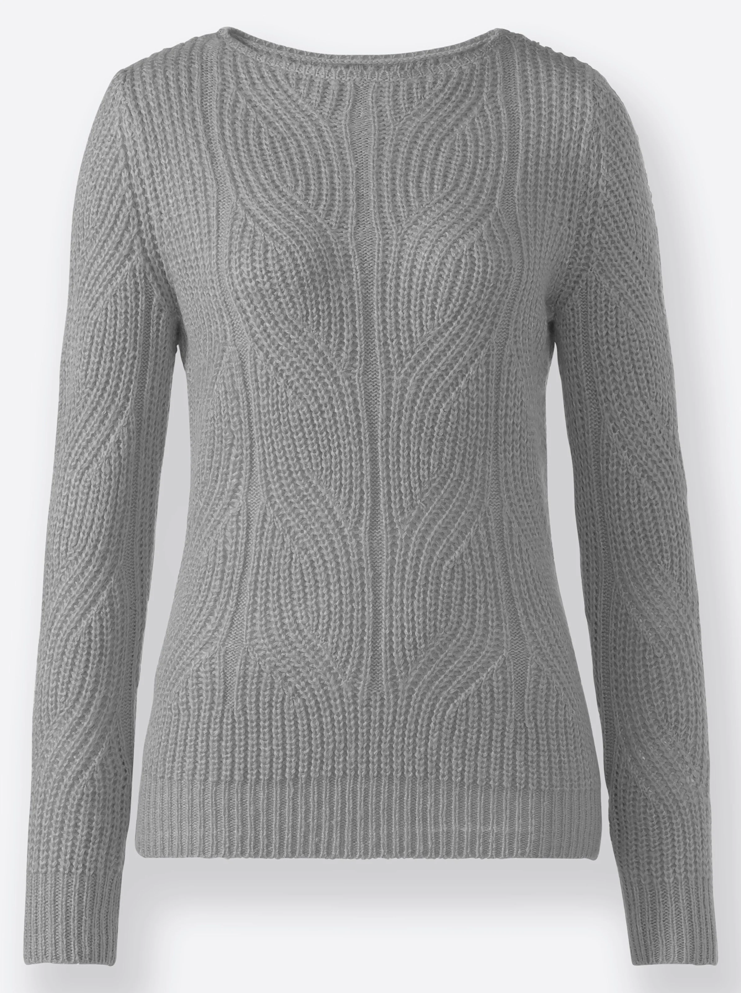 Strickpullover in steingrau-meliert