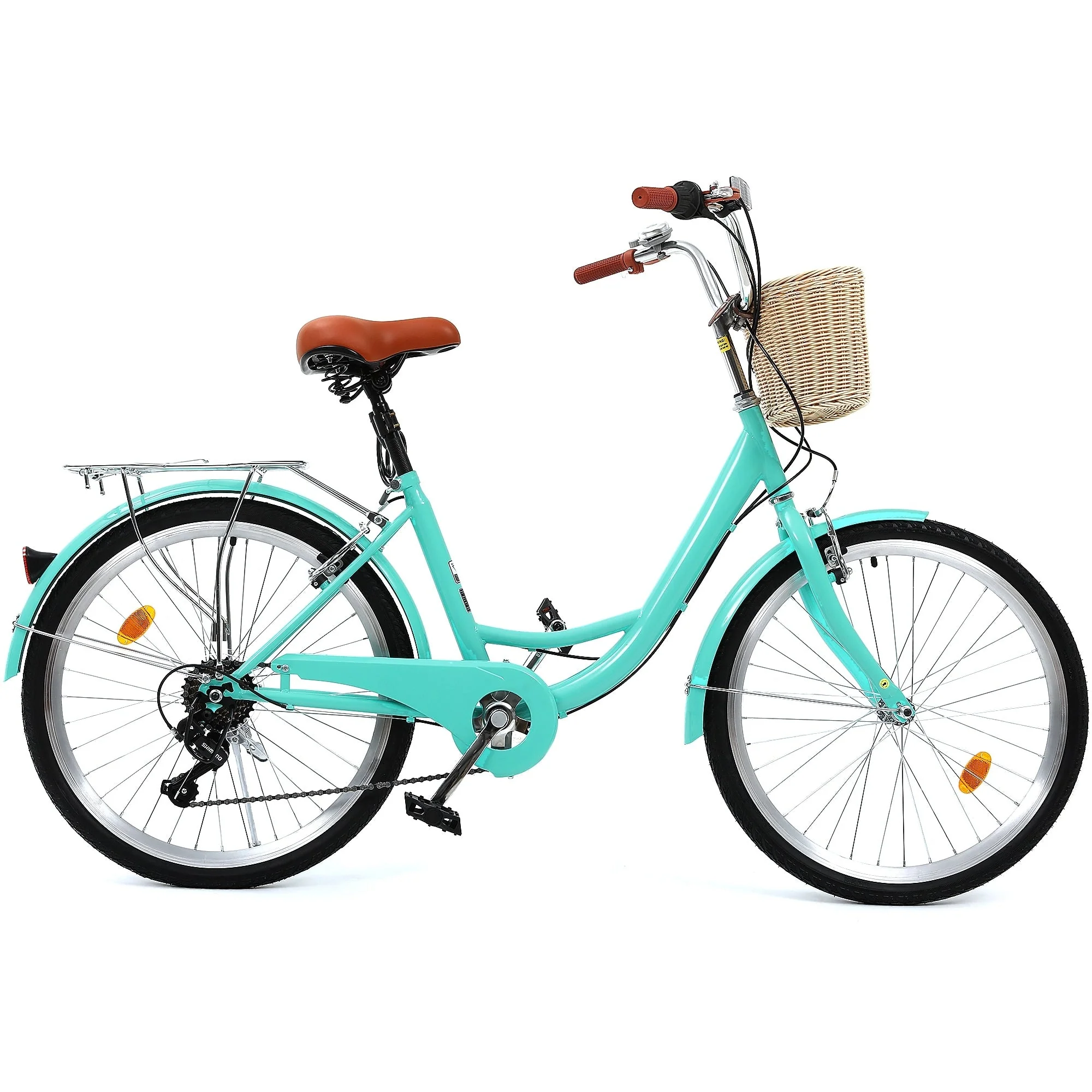 Moasis24/ 26 7-speed Cruiser Bike Adjustable Step Through Bike Commute Bike Bicycle