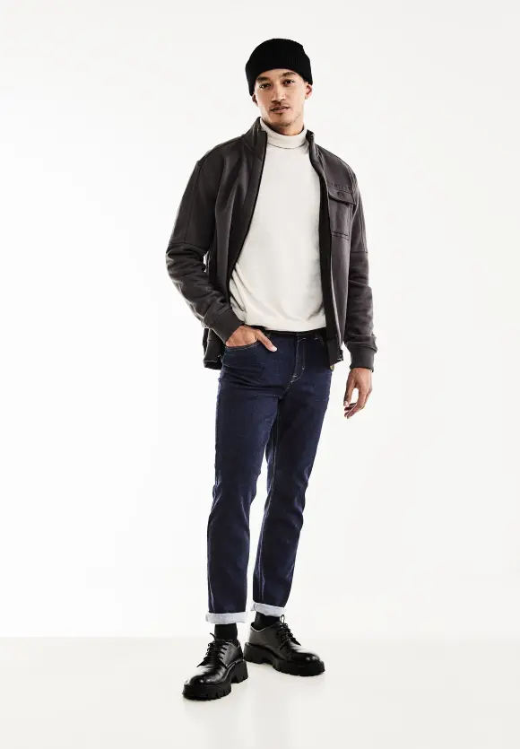 Slim Fit Jeans - dark blue rinsed wash
