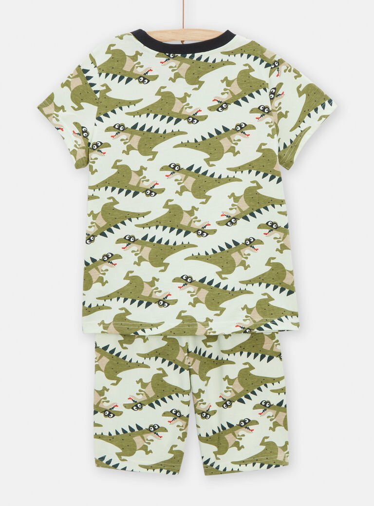 Pyjama vert imprimé dinosaure pour garçon