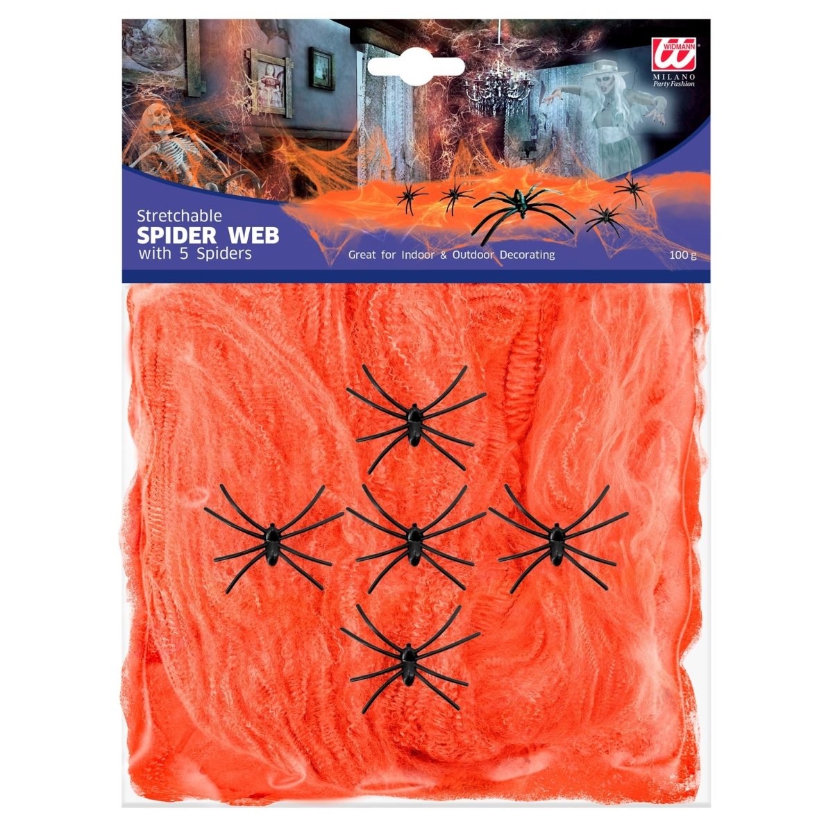 Halloween Spinnenweb Oranje Met Spinnen
