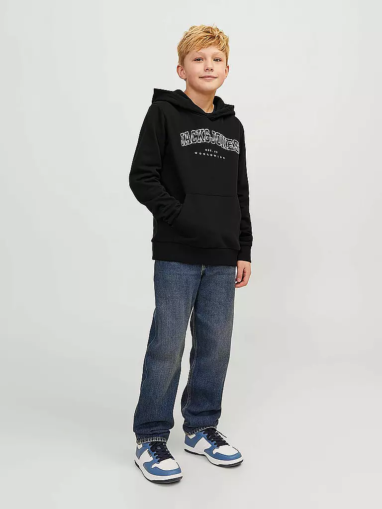 JACK & JONES Jungen Kapuzensweater - Hoodie JJECALEB  schwarz