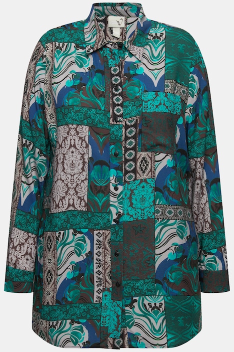 Hemdbluse, Landhausmuster, Hemdkragen, Langarm