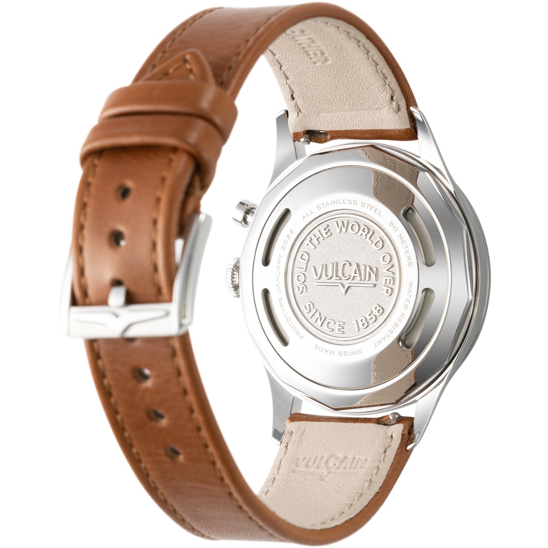 Vulcain Cricket President 36mm Pistachio Green Steel Caseback