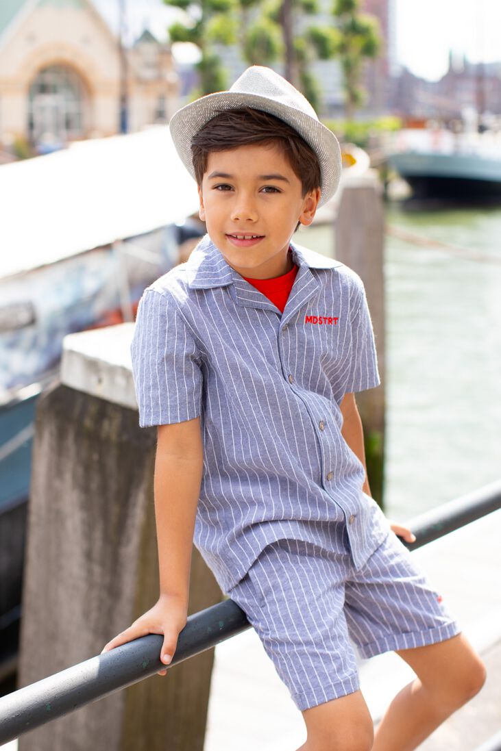 MOODSTREET blauwe moodstreet korte broek boys short striped