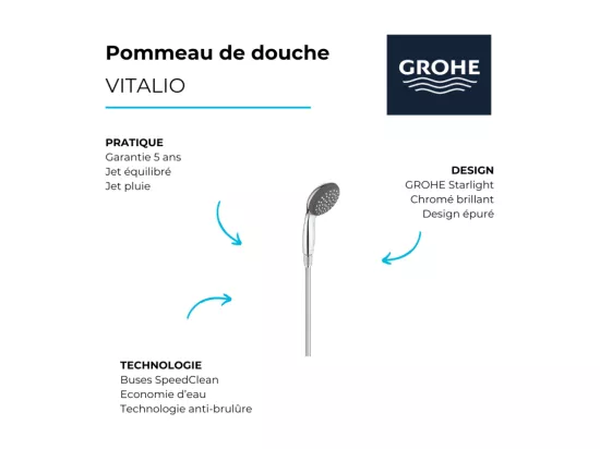 Douchette GROHE Vitalio Start 100 Quickfix