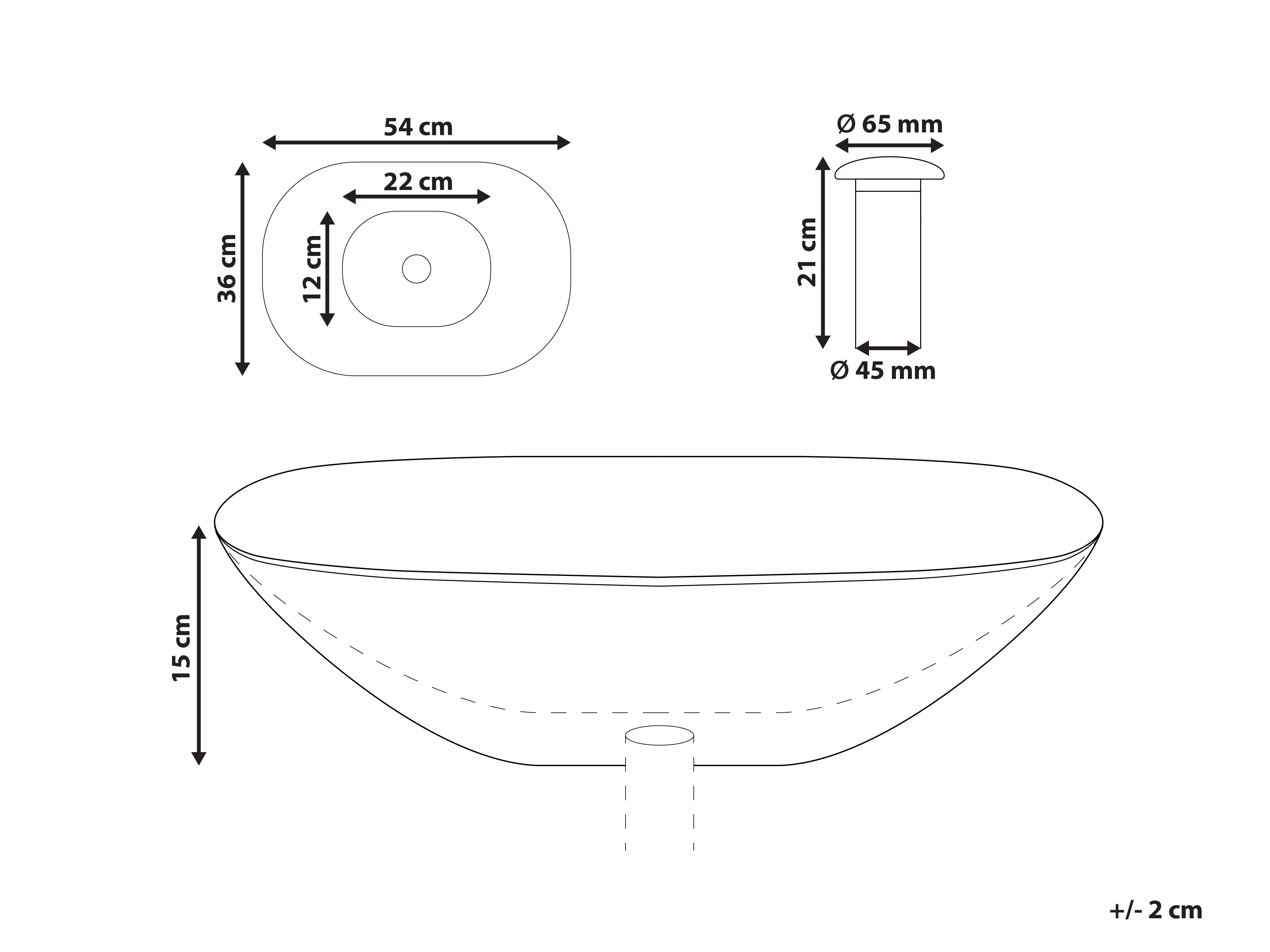 Wastafel voor aanrechtblad MOENGO 54 x 36 cm Solid surface Zwart