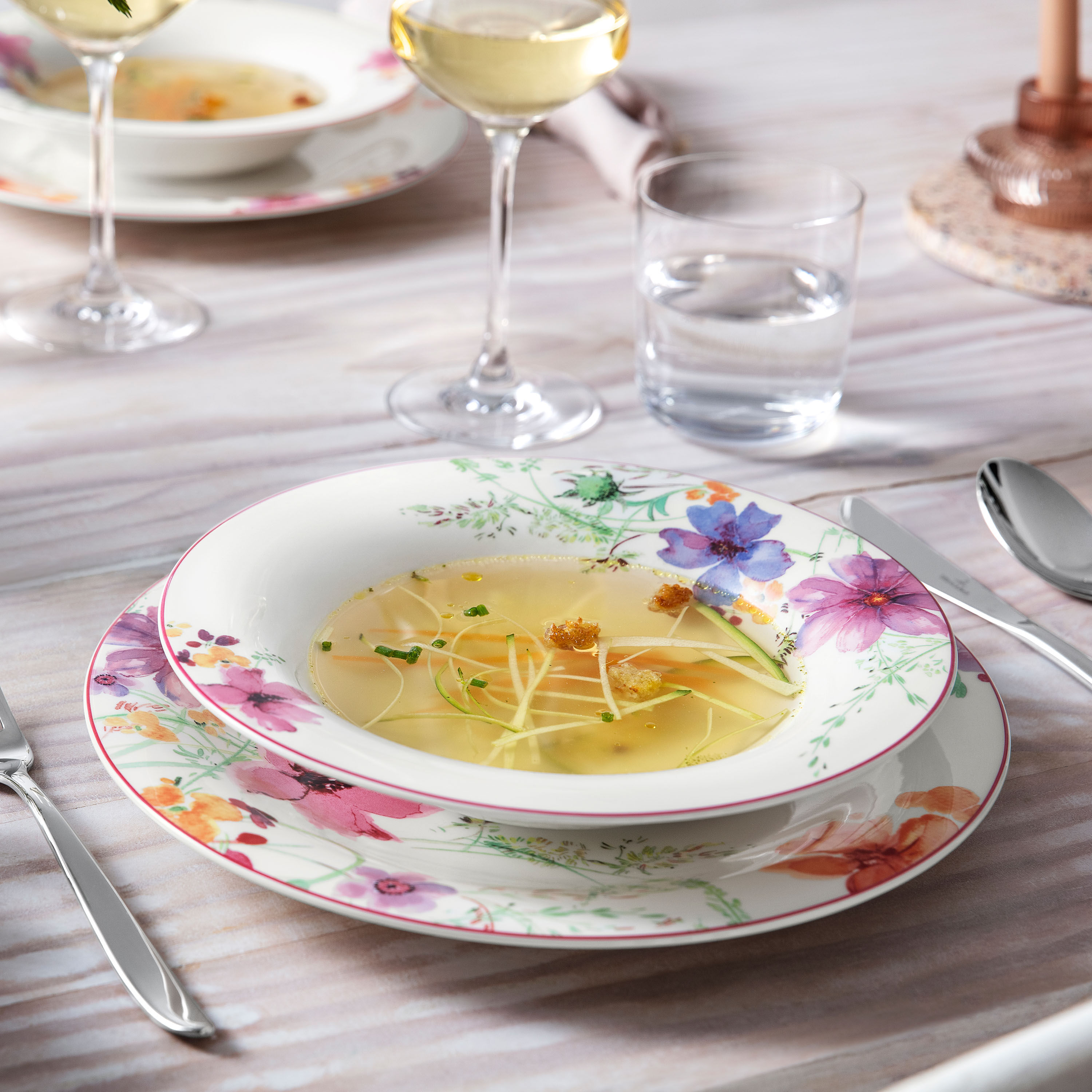 Mariefleur Soup bowl Multi-colored, 9.1'', Premium Porcelain