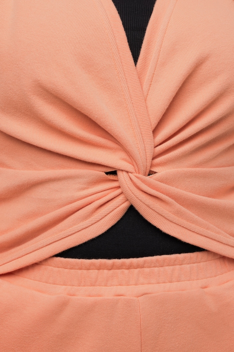 Sweatshirt, kurz, V-Ausschnitt, Langarm, Biobaumwolle