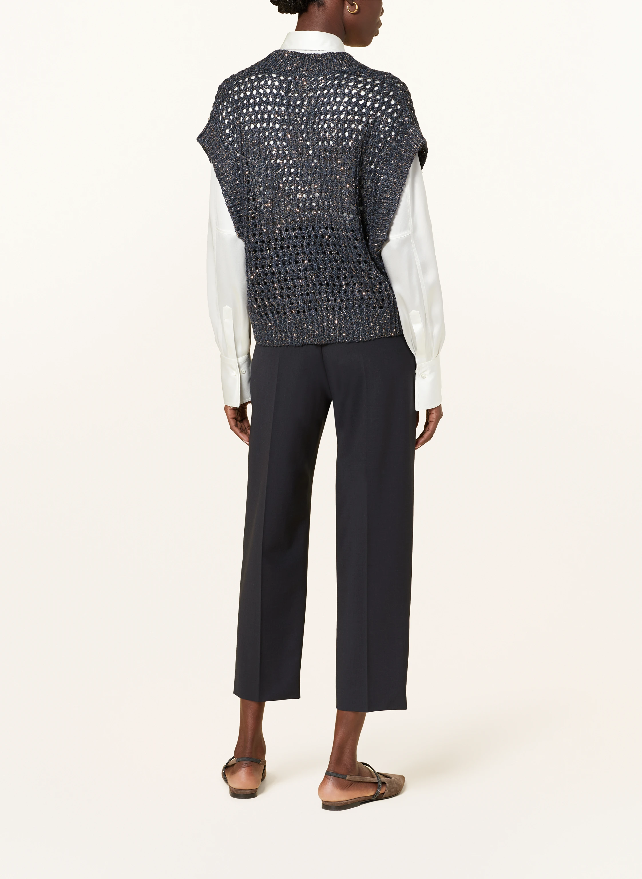 BRUNELLO CUCINELLI Strickshirt mit Seide und Leinen
