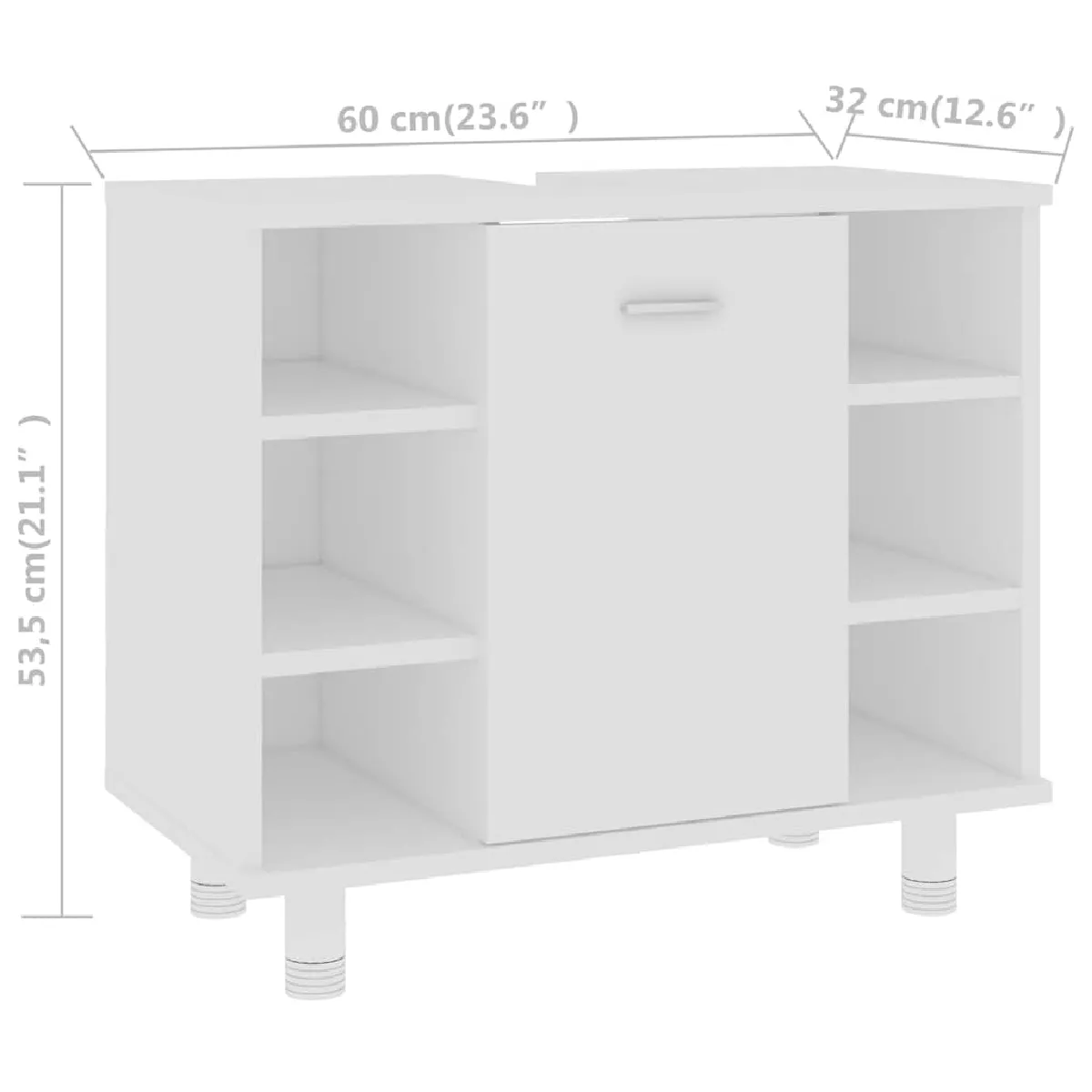 vidaXL Armoire Salle de Bain Blanc