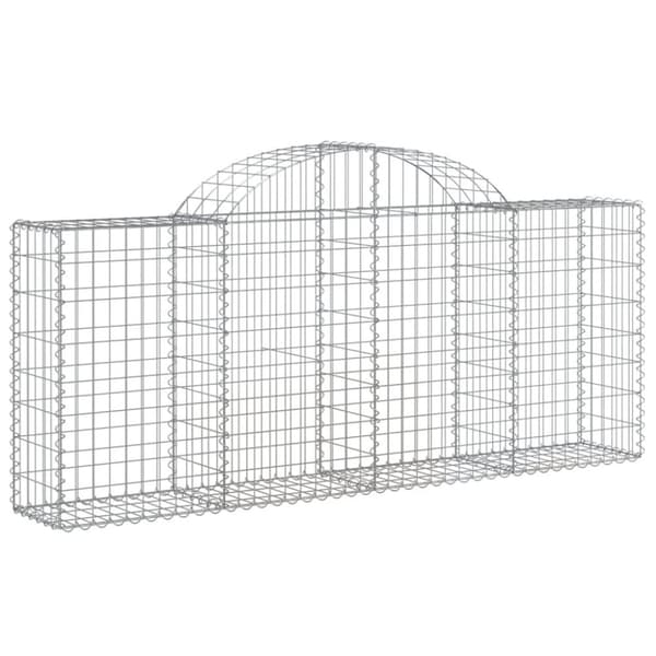 vidaXL Gabionkurver buede 14 stk 200x30x80/100 cm galvanisert jern