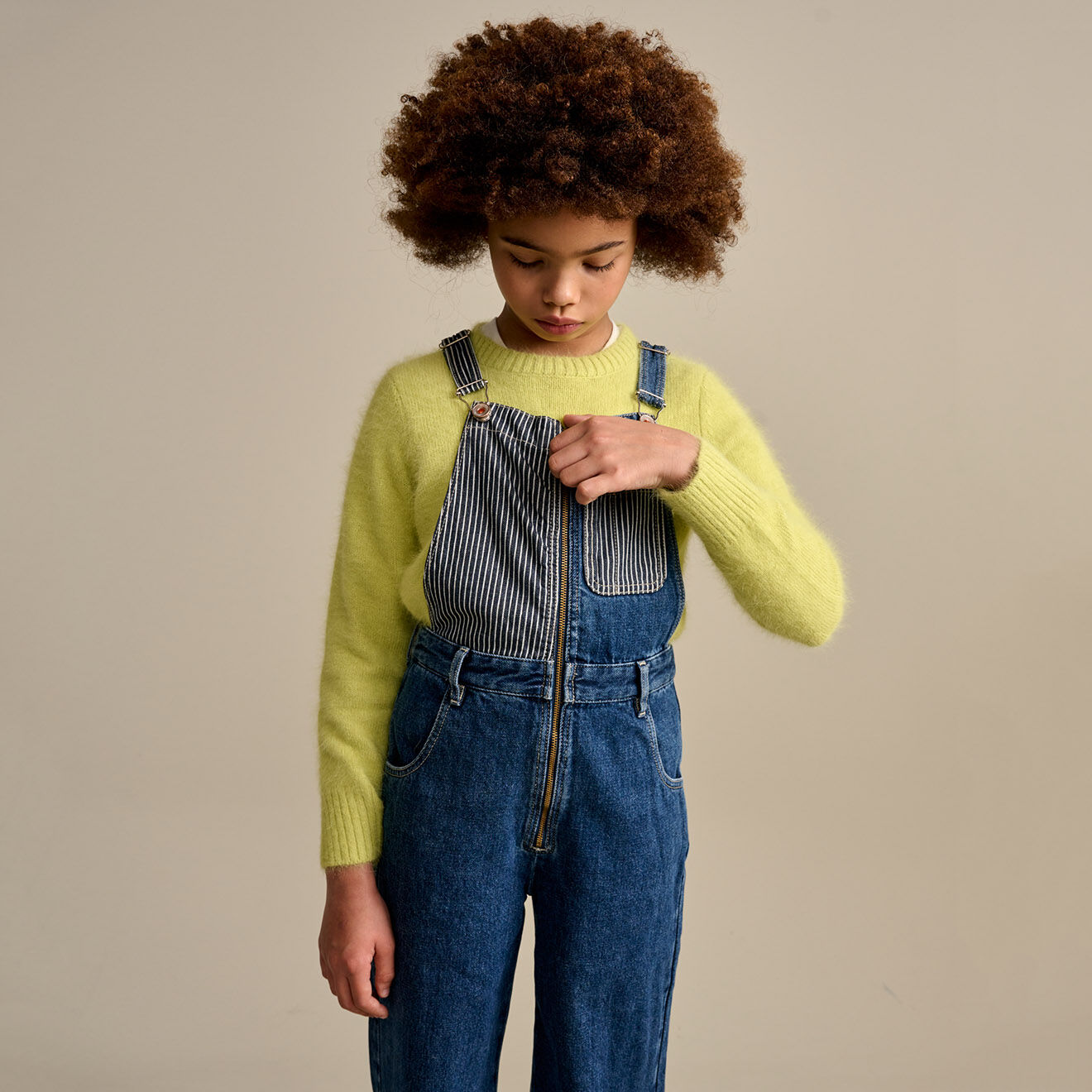 Bellerose Salopette en jean Peppin bleu stone