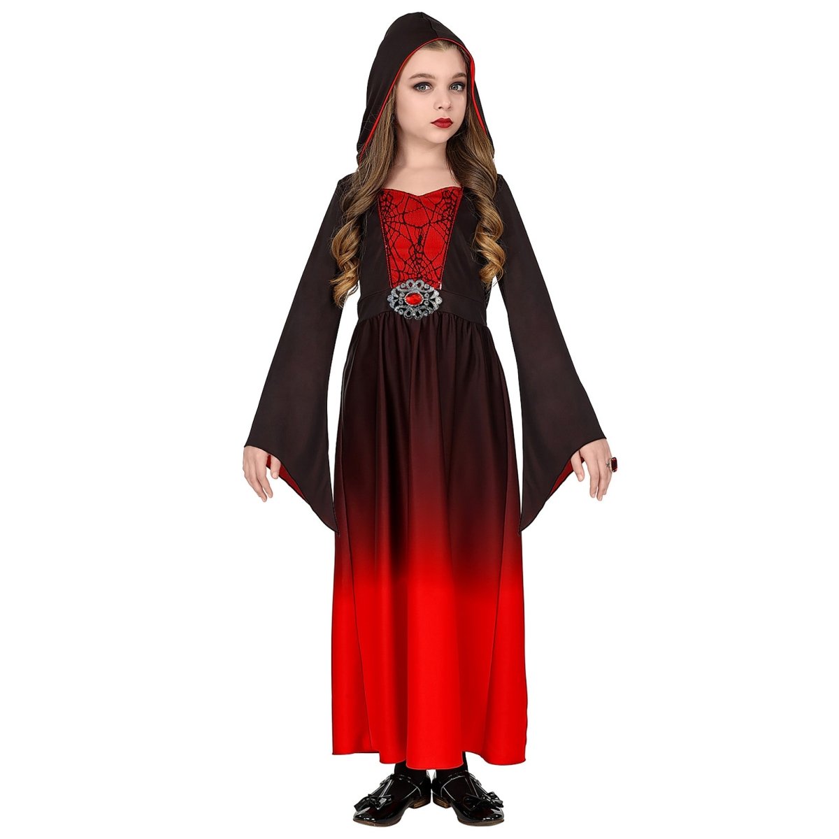 Halloween Jurk Zwart Rood Meisje Gothic
