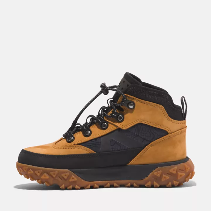 Bota impermeável GreenStride Motion 6 para jovens, na cor amarela.