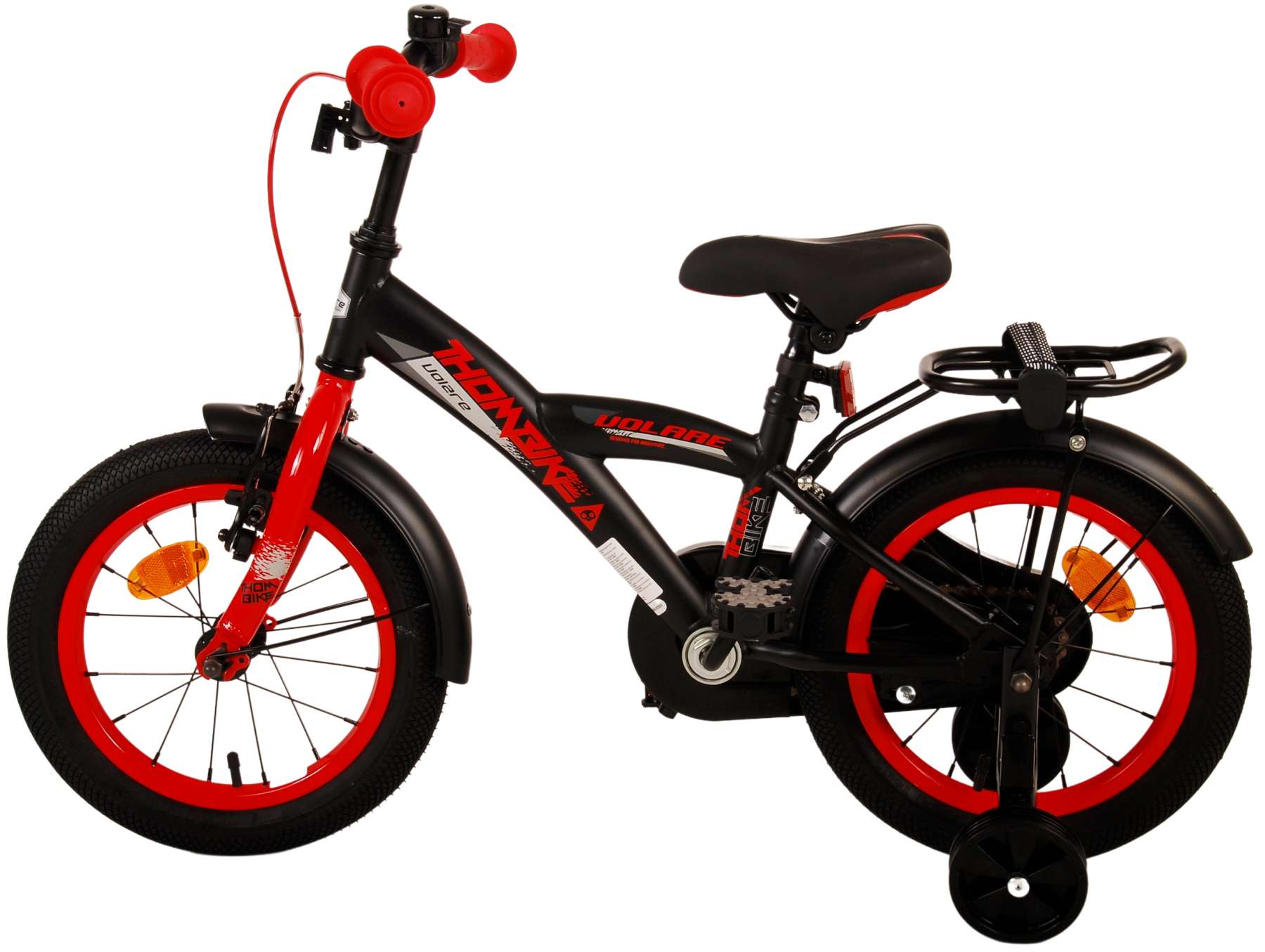 TPFSports Thombike Kinderfahrrad - Jungen - 14 Zoll - Rücktritt + Handbremse - Schwarz/Blau