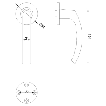 Karwei deurkruk set Lorenzo rond rozet RVS look aluminium