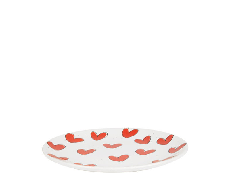 Bord 18cm Valentijn Rode Hartjes