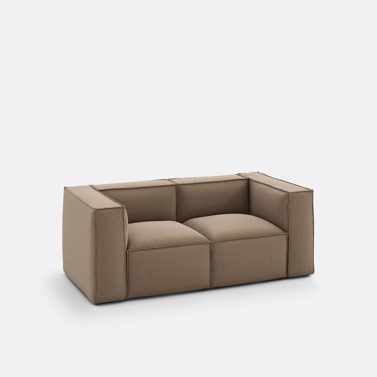LA REDOUTE INTERIEURS<br>Banco modular, 2 espinhas, tecido terra texturizado, Seven