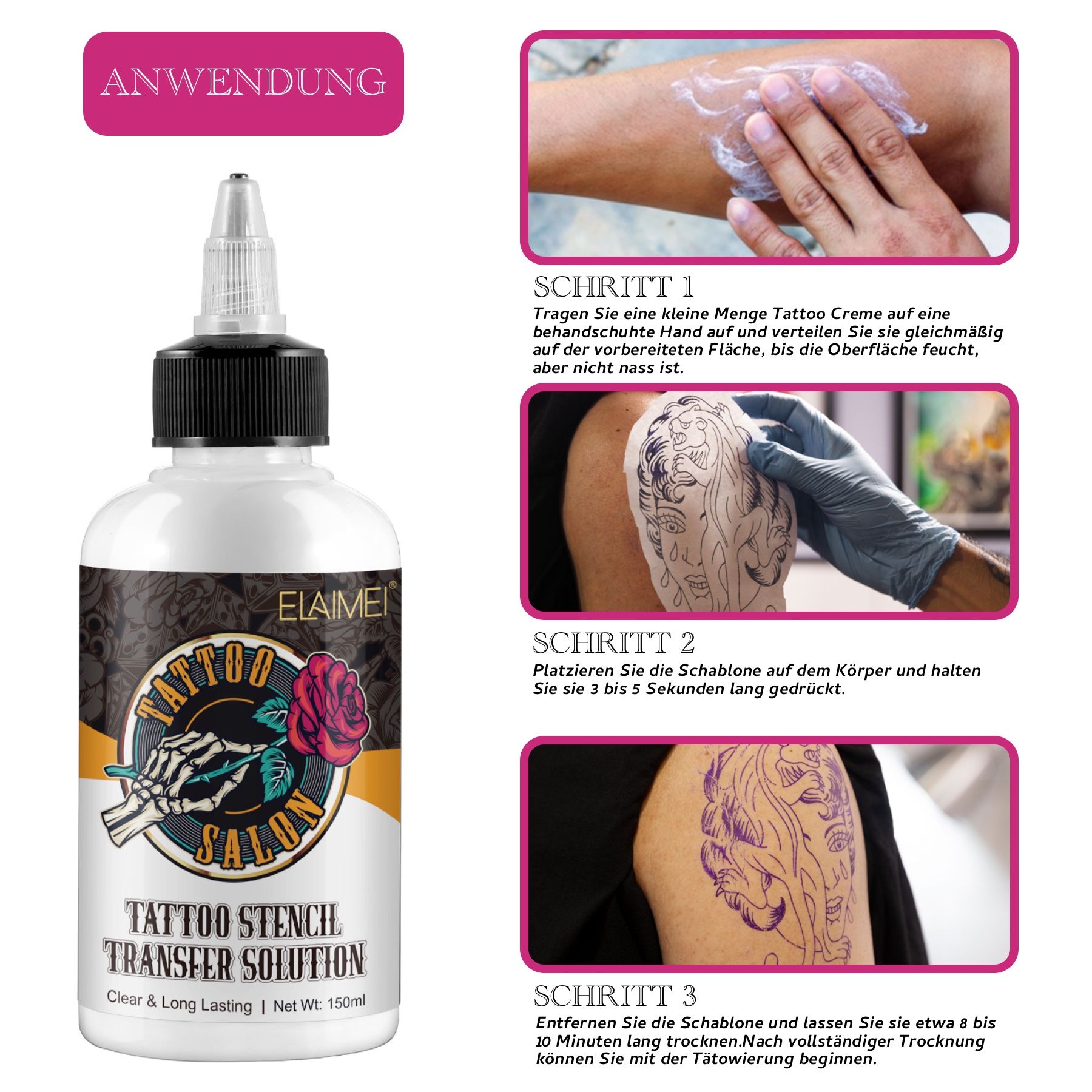 P-Beauty Tattoo Schablonen Stencil Solution