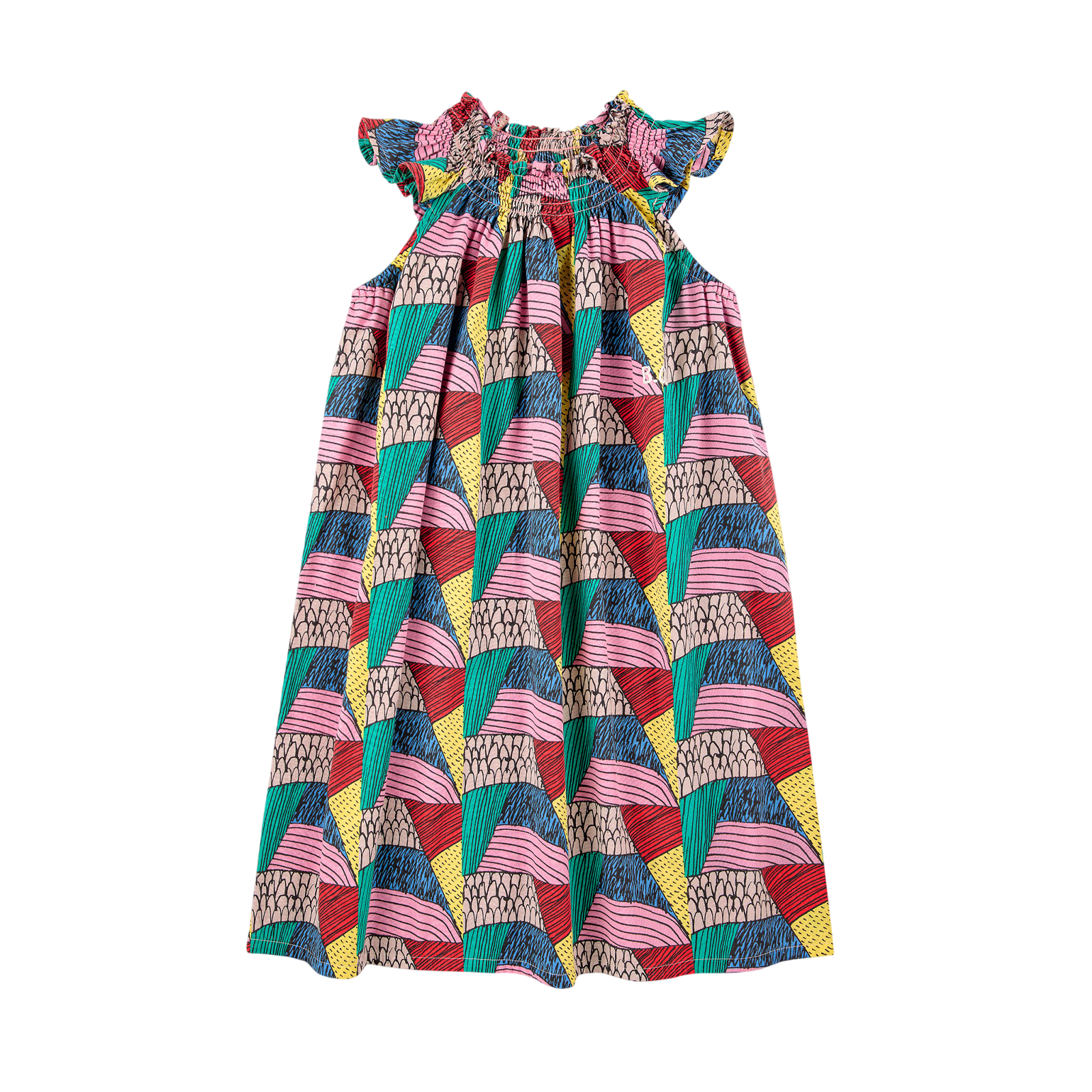 Kleid Prisma All Over Ruffled Woven Multicolor