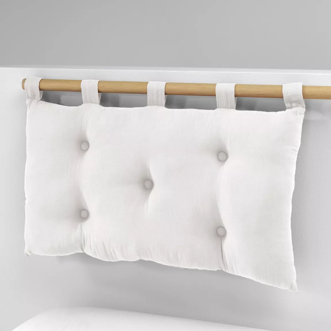 Tête de lit coussin gaze de coton (80 x 50 cm) Gaïa Blanc chantilly