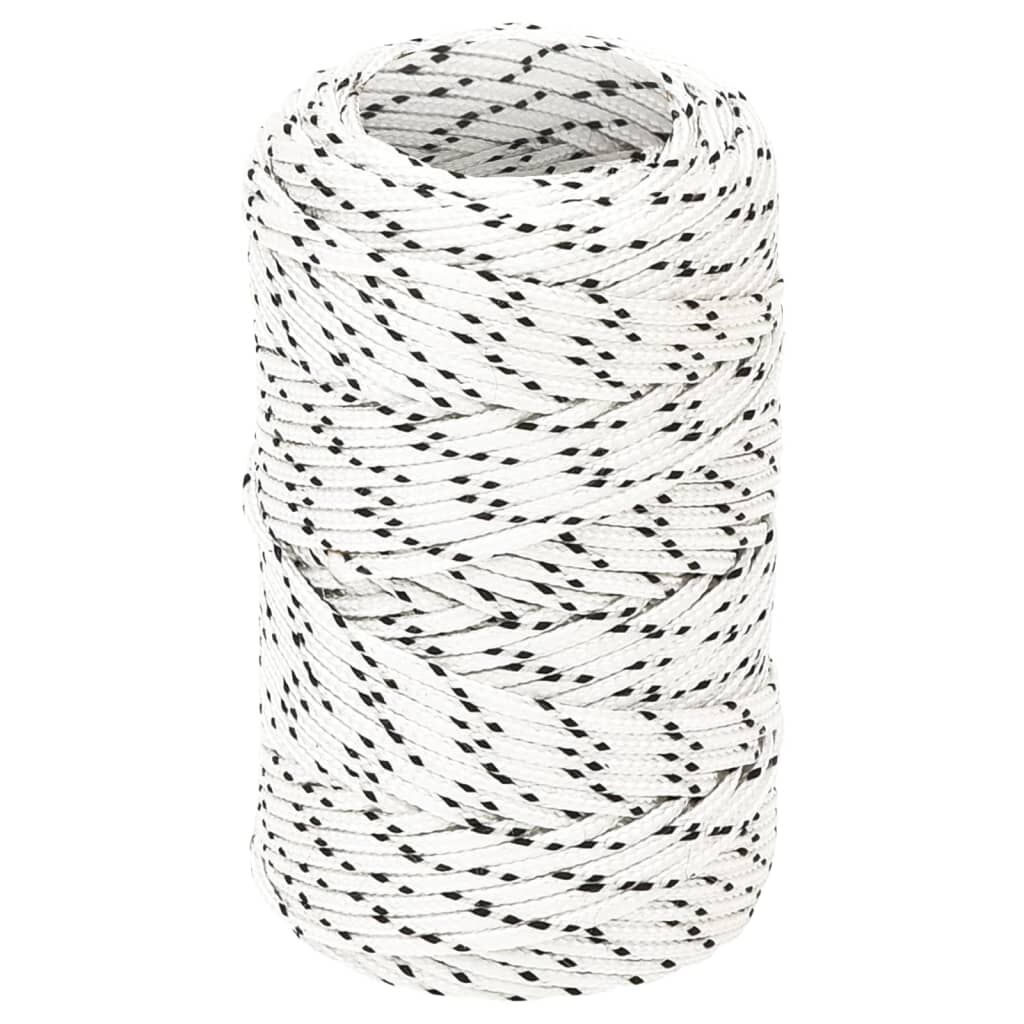 vidaXL Gevlochten zeiltouw, wit, 2 mm x 25 m, polyester