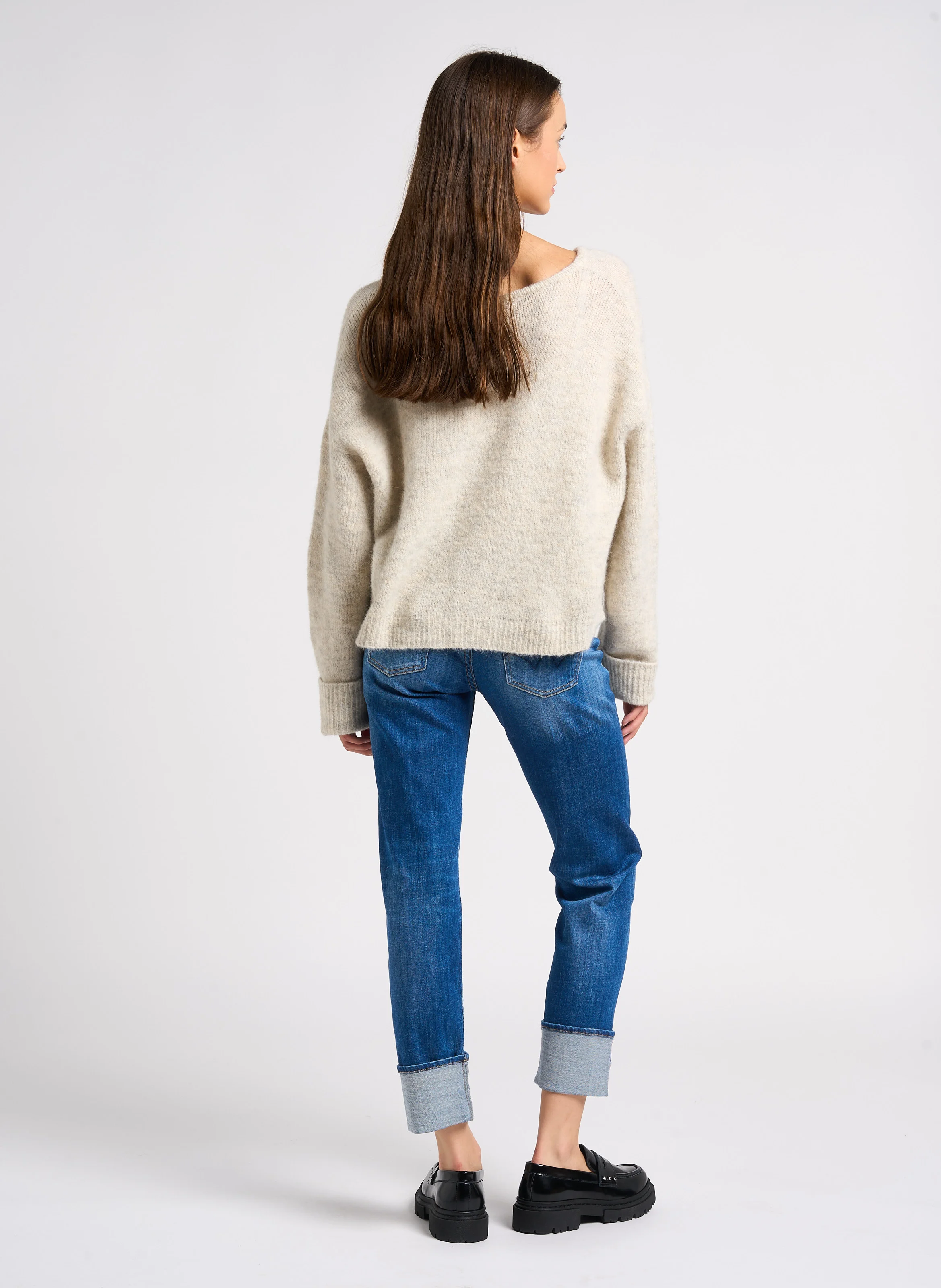 400/17 - Jean droit taille haute | Bleu