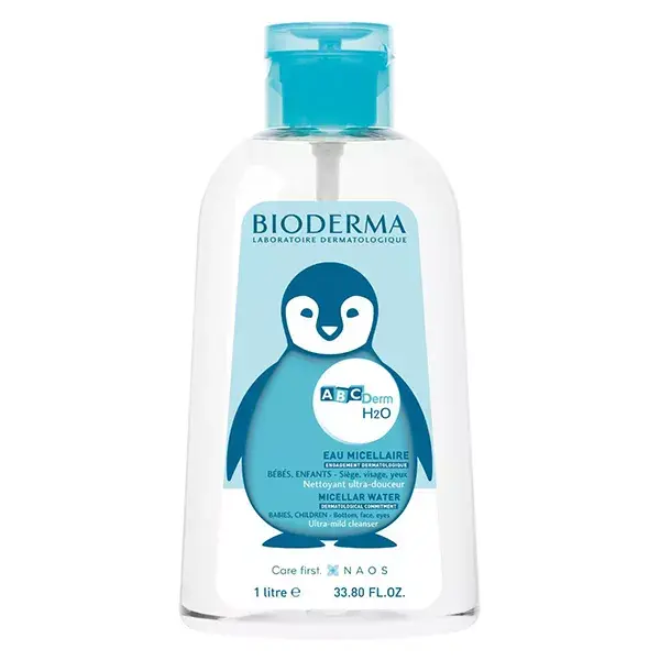 Bioderma ABCDerm H2O Água Micelar Ultra Suave para Bebês, Sem Enxágue, 1L