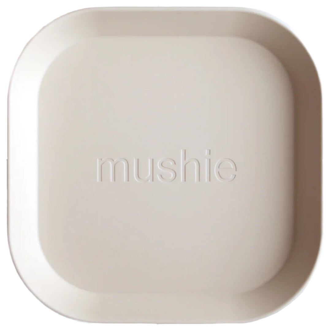 Mushie kinderborden vierkant - ivory - 2st