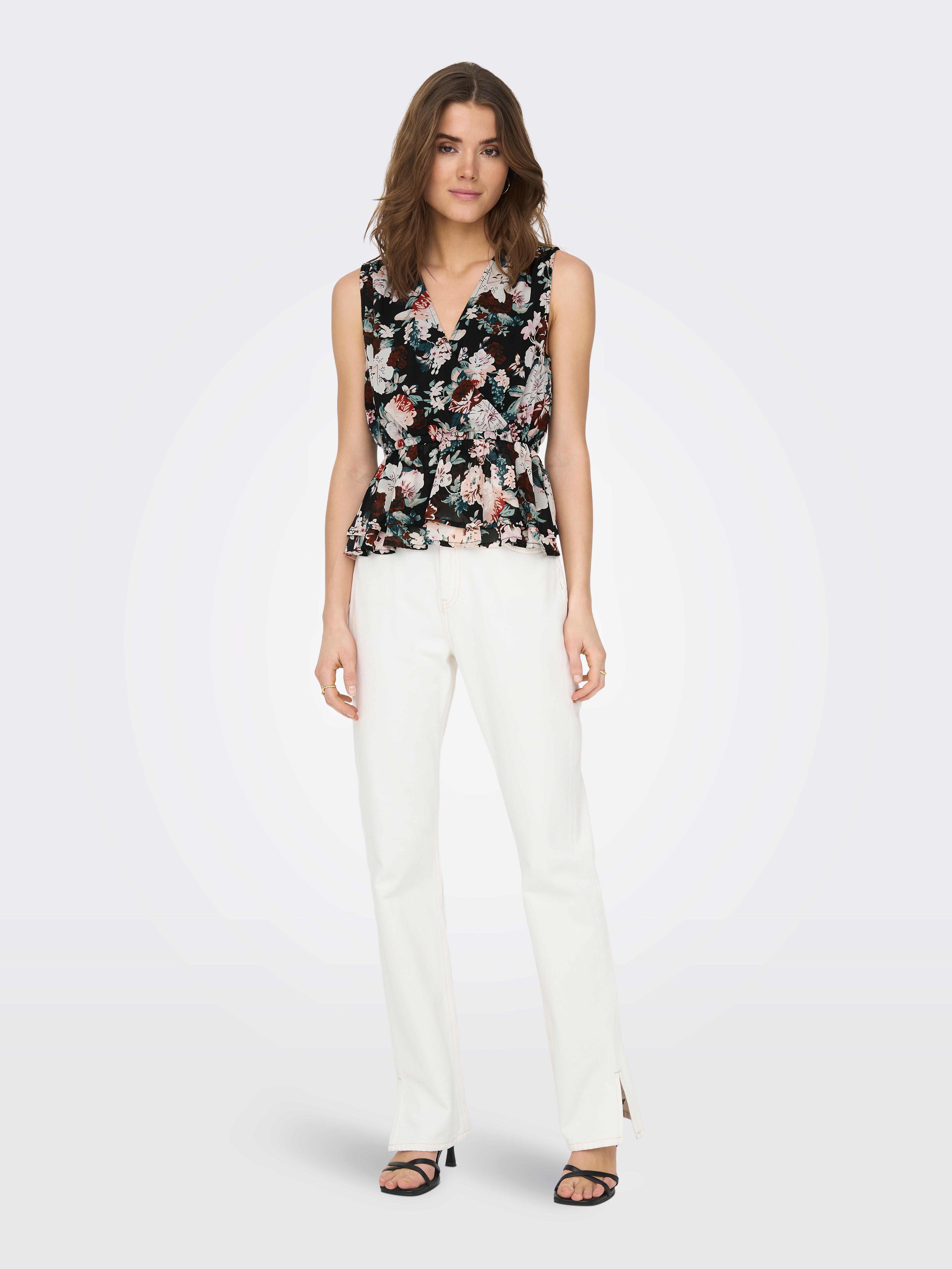 ONLSTAR Top mit Schößchen Black