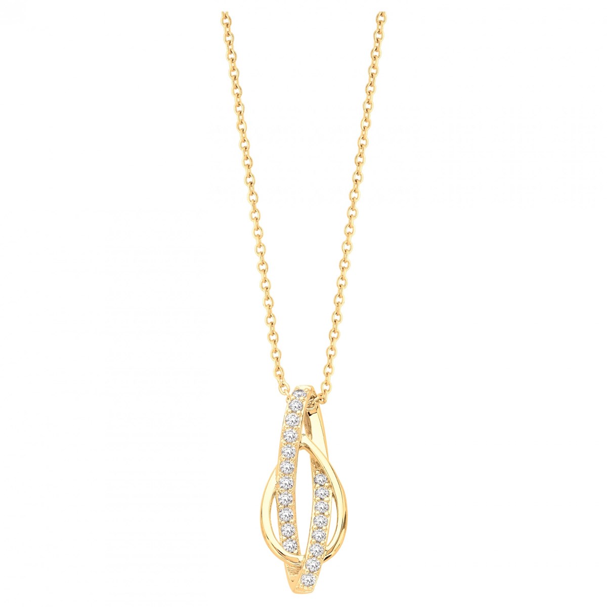 Collier en Plaqué Or avec oxyde de zirconium blanc