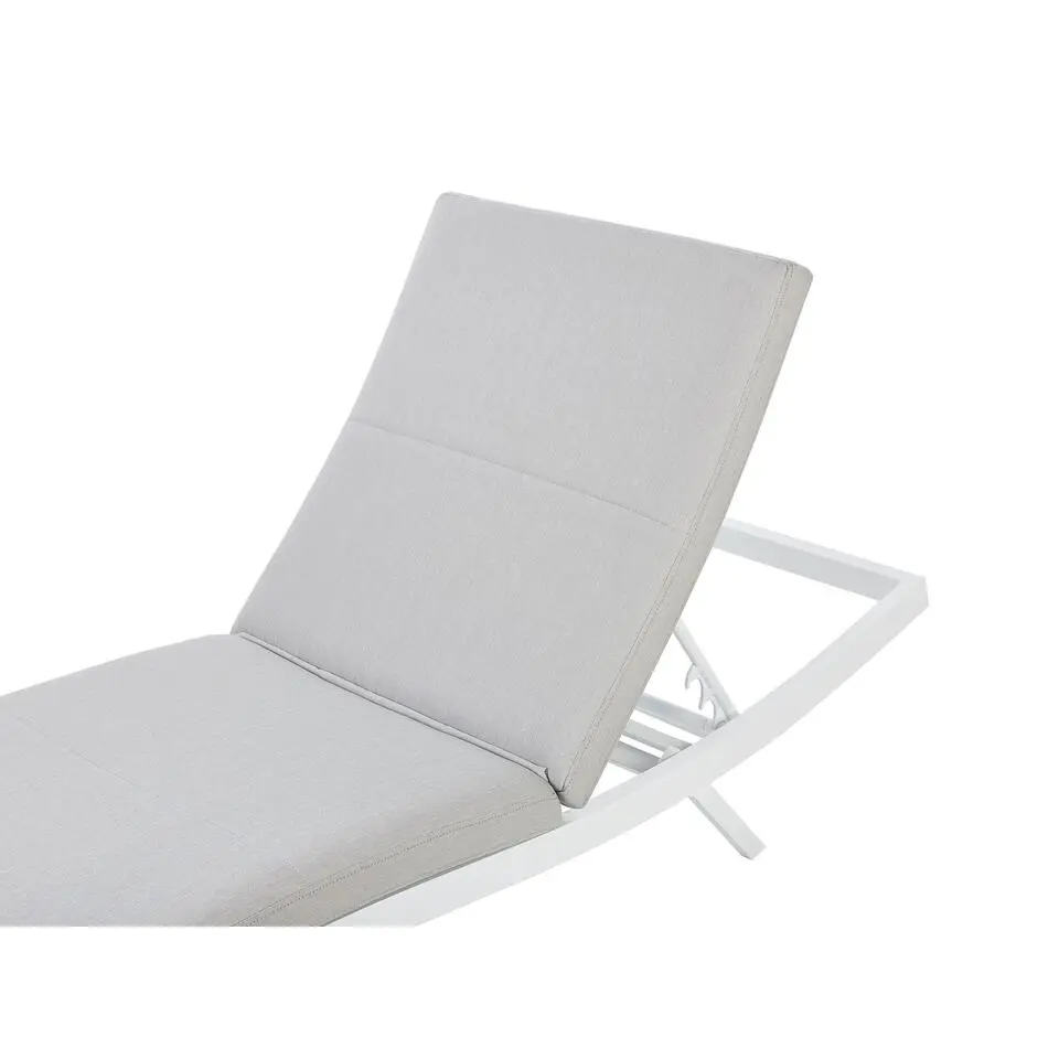 AMELIA - Ligstoel - Grijs - Textiel