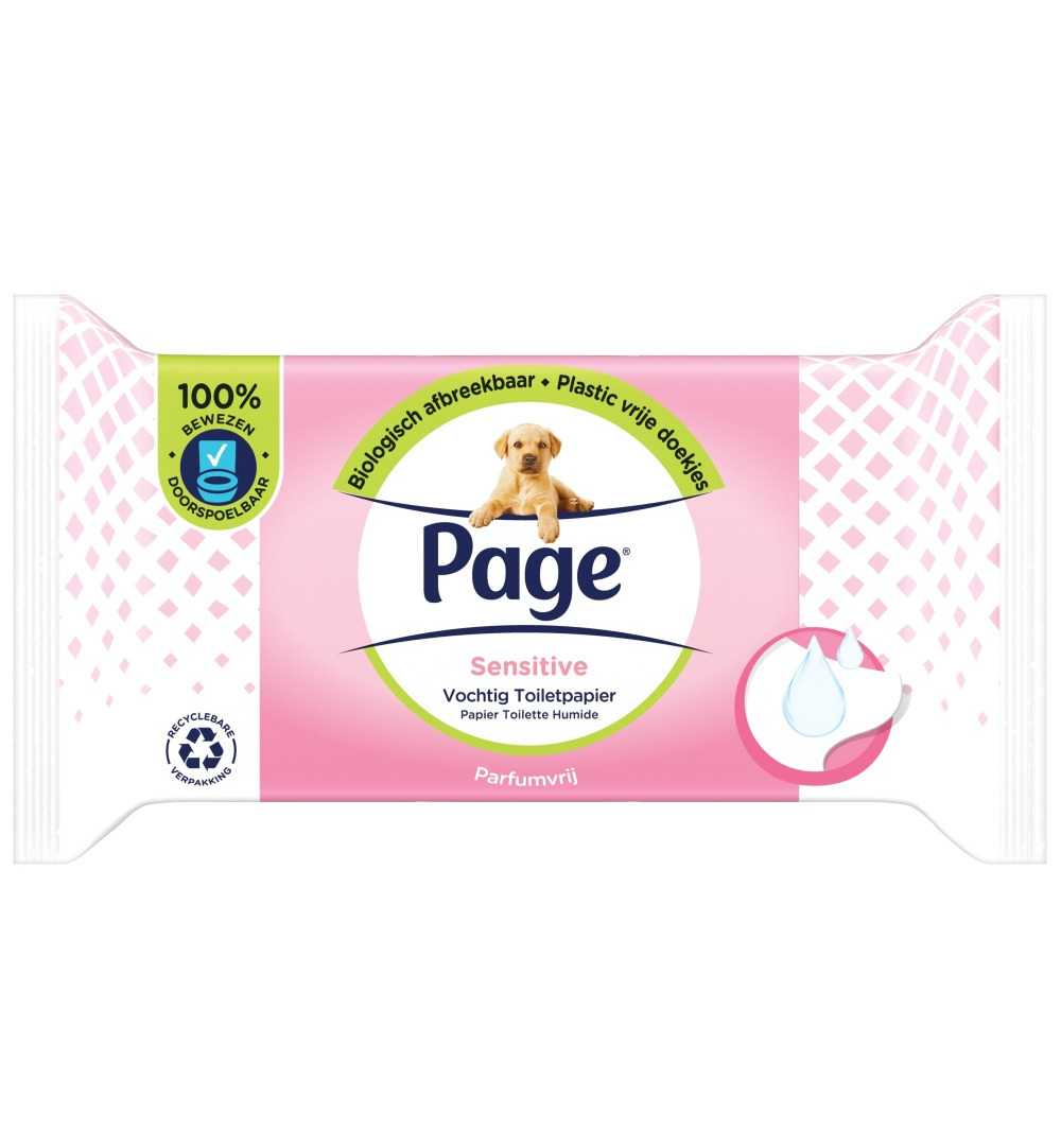 Page Vochtig toiletpapier sensitive navulling (38 stuks)