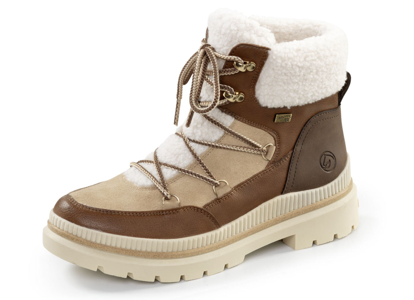 Remonte Schnür-Bootie mit kuscheligem Teddy-Plüsch