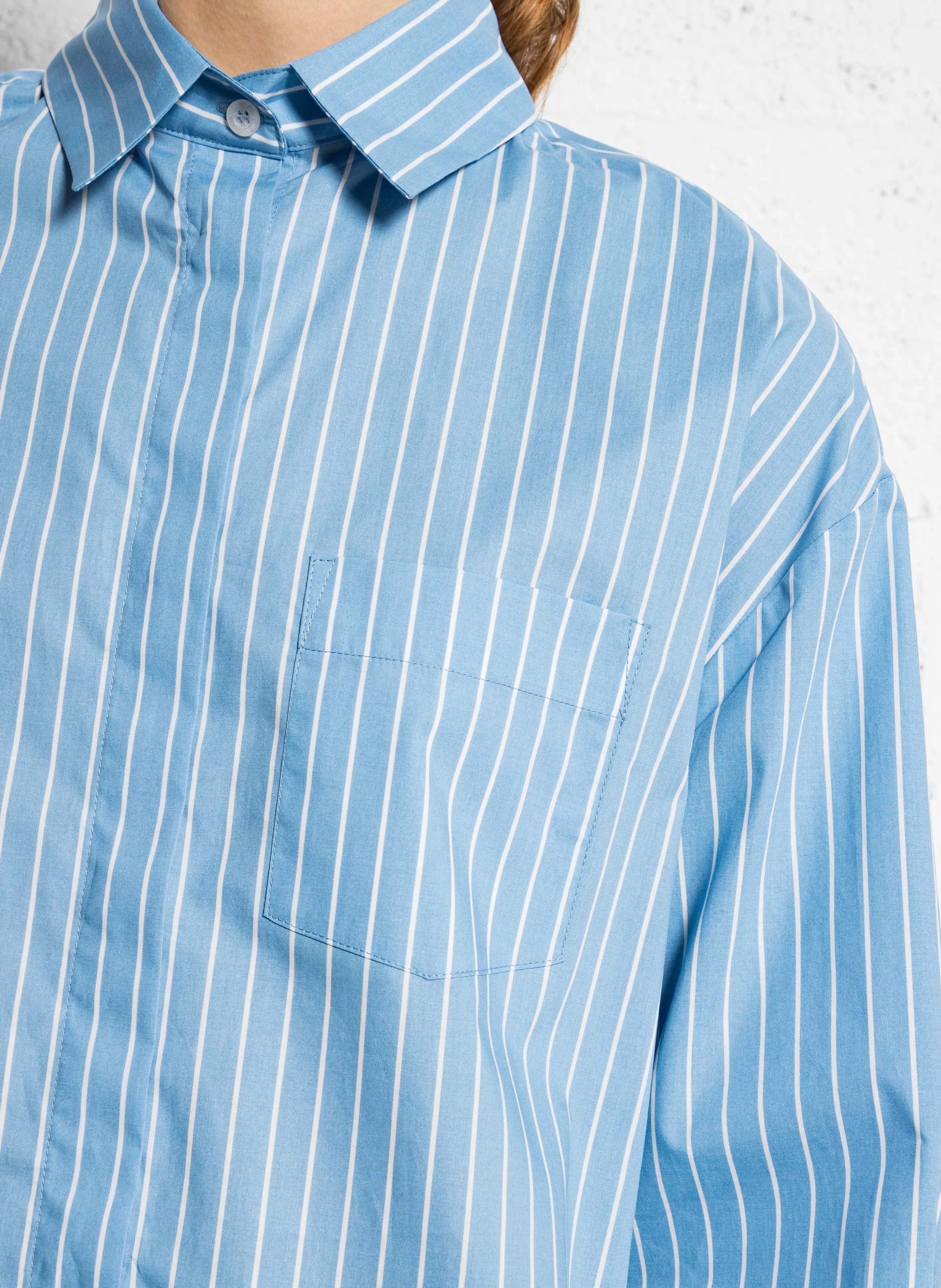 Chemise col classique en coton | Bleu