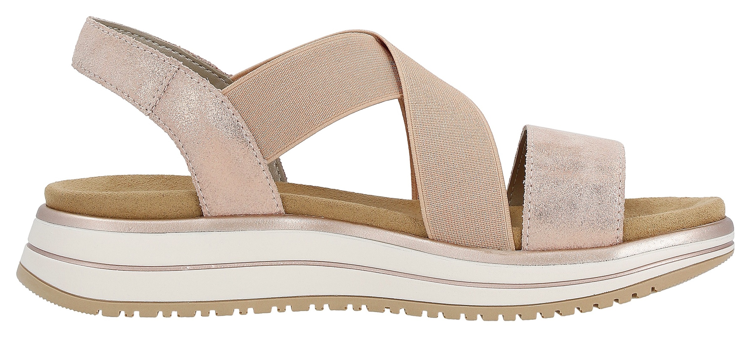 Remonte Riemchensandale  , Sommerschuh, Sandalette, Keilabsatz, mit praktischem Gummizug