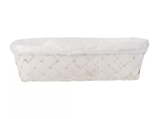 Plateau en bambou doublé blanc 29,5x20x7h