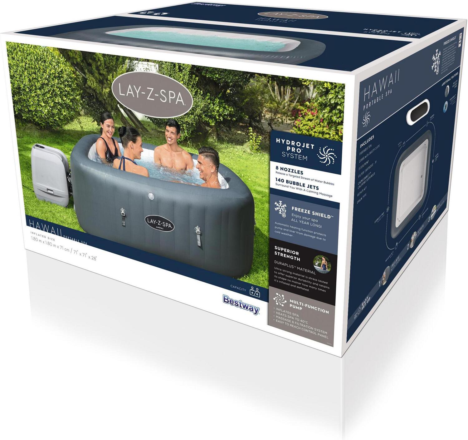 Bestway opblaasbare jacuzzi Lay-Z-Spa Hawaii met pomp groen 180 x 180 x 71 cm