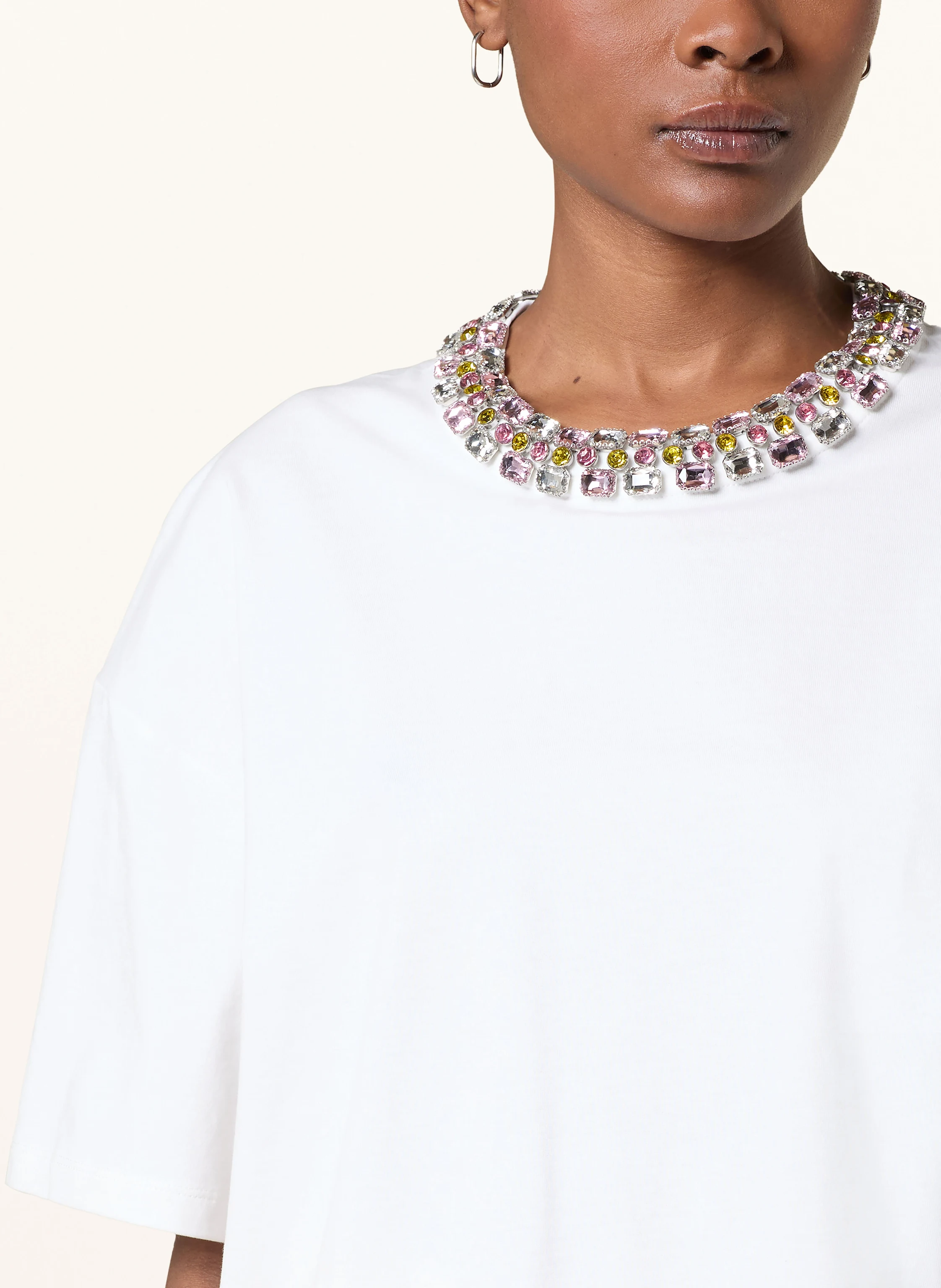 maje T-Shirt mit Schmucksteinen